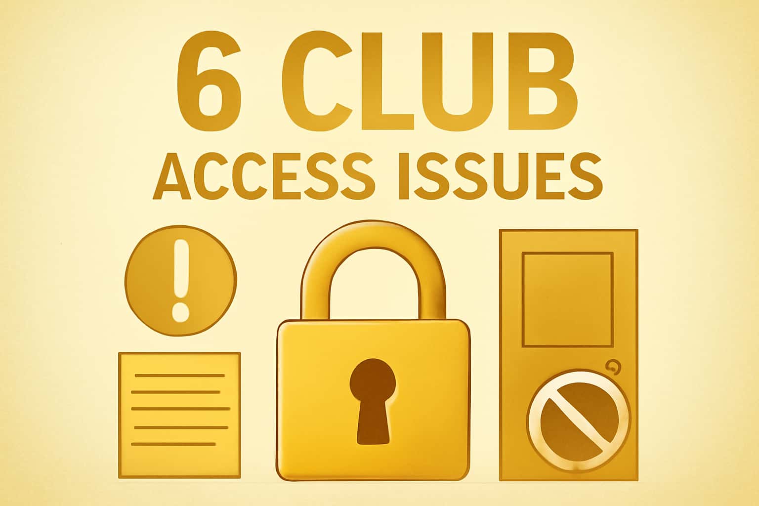 An informative scene depicting access issues with 6 Club, featuring the text '6 Club' prominently.