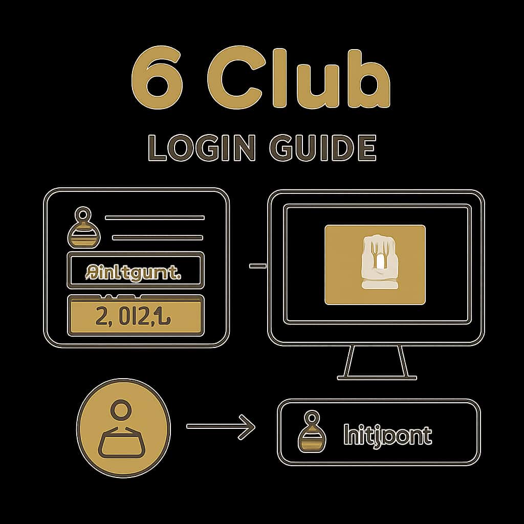 Diagram showing steps to access the 6 Club account.