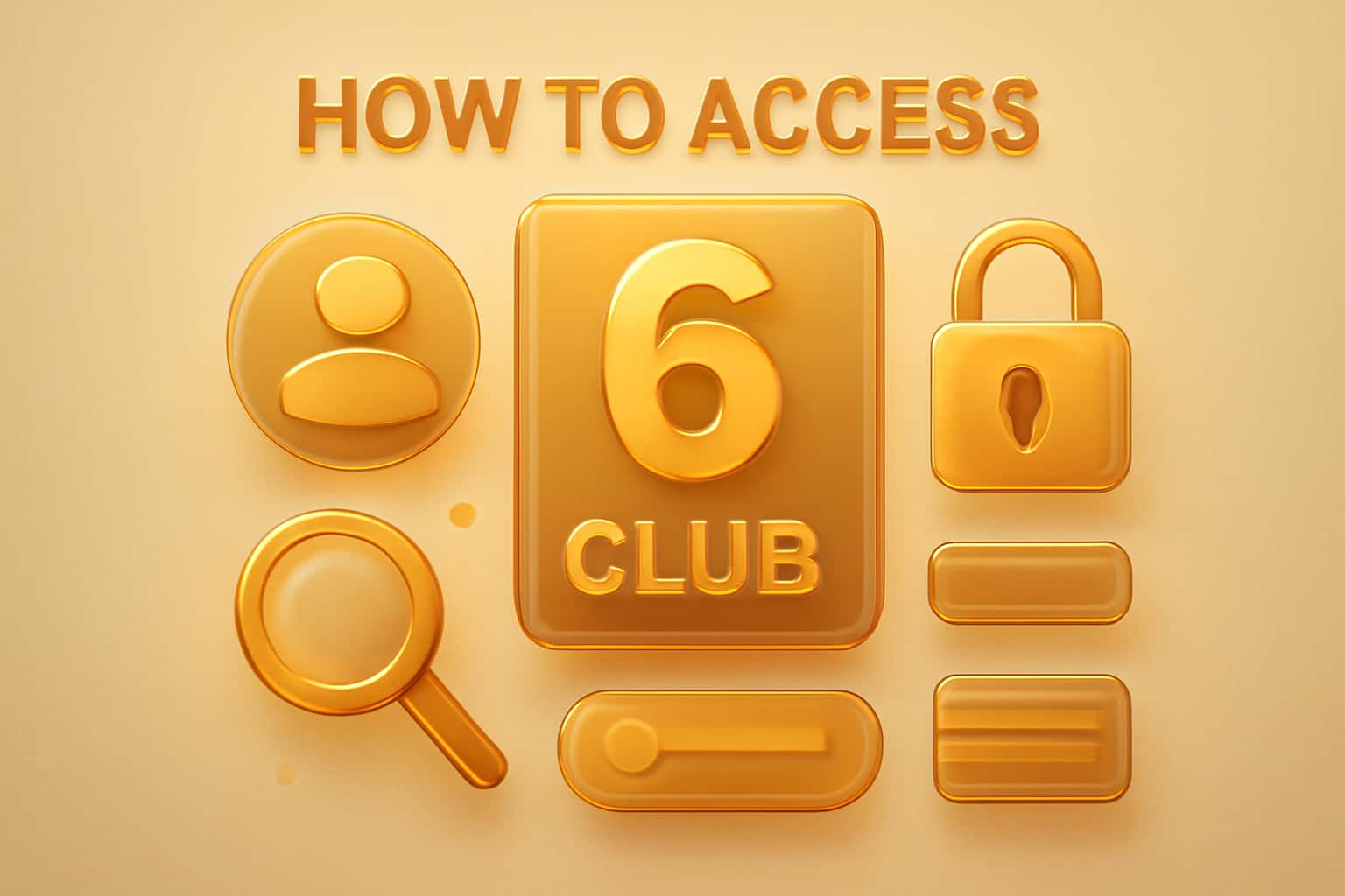 An informational graphic illustrating access steps for 6 Club Account.