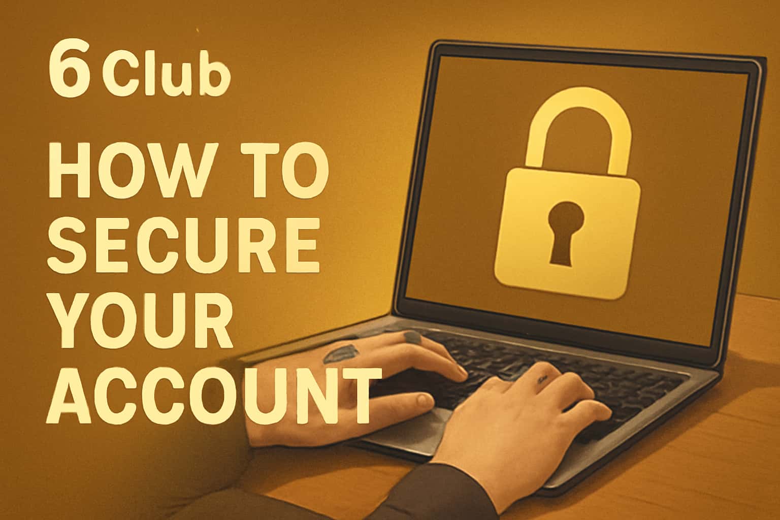 An informative scene illustrating safety measures for securing a 6 Club account.