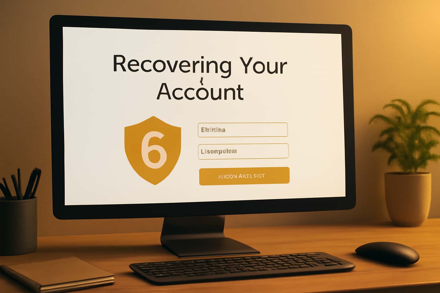 An illustration of a digital interface showing steps to recover a 6 Club account.